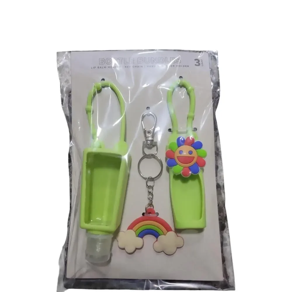 Green Bottle Bundles, 3 Count, Lip Balm Holder, Key Chain, Hand Sanitizer Holder